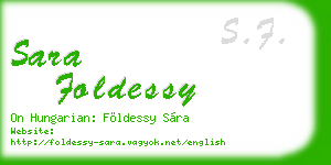 sara foldessy business card